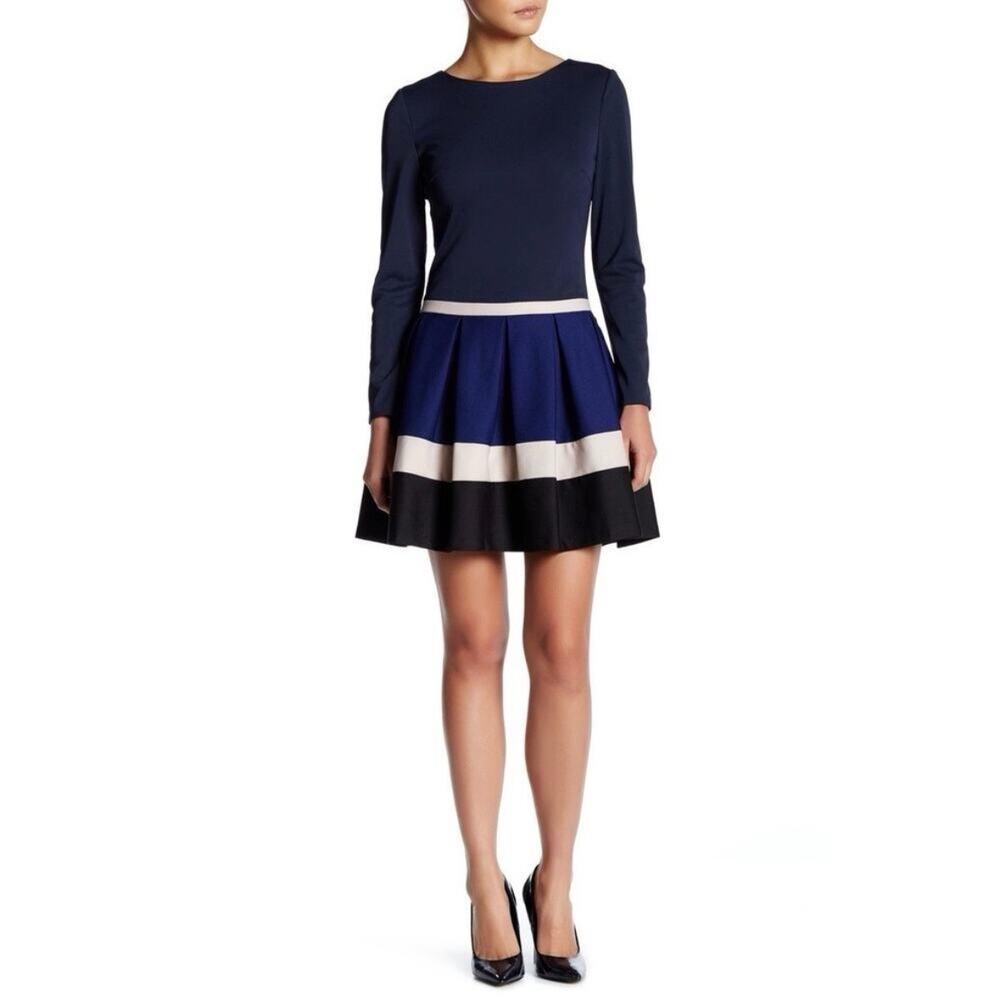 MAAC London Sophia Fit & Flare Long Sleeve Mini Dress - size 2